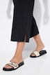 Culotte, gerades Bein, Elastikbund, Seitenschlitze