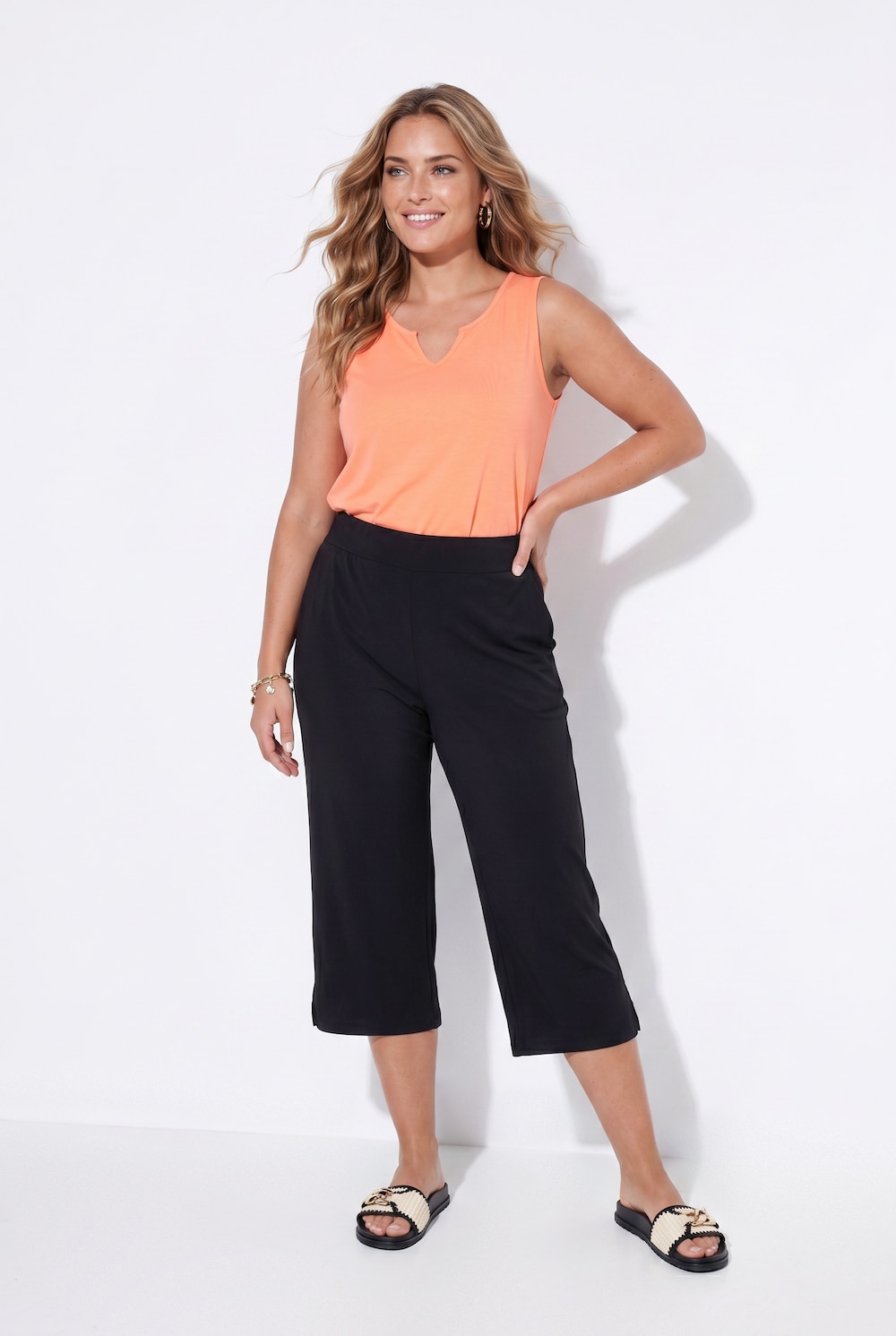 Culotte, gerades Bein, Elastikbund, Seitenschlitze, Angel of Style x MIAMODA