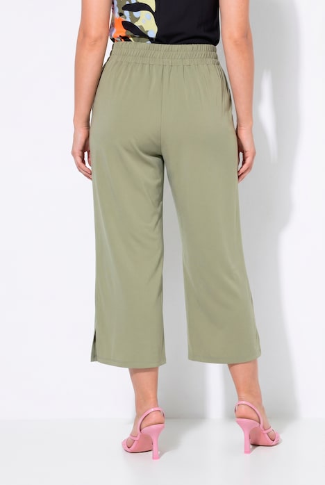 Culotte, gerades Bein, Elastikbund, Seitenschlitze