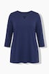 Shirt, Glitzermotiv, A-Linie, Keyhole, Rundhals, 3/4-Arm