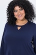 Shirt, Glitzermotiv, A-Linie, Keyhole, Rundhals, 3/4-Arm