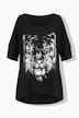T-shirt i A-linjemodell med tigermotiv och fladdermusärm med slits