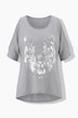T-shirt motif tête de tigre, manches chauve-souris fendues et coupe évasée