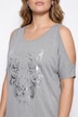 T-Shirt, A-Linie, Tiger-Motiv, Fledermausärmel mit Schlitz