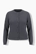 Strickjacke, offenkantig, Rundhals, Ballon-Langarm