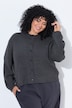 Strickjacke, offenkantig, Rundhals, Ballon-Langarm
