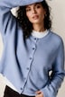 Strickjacke, Rundhals, Ballon-Langarm