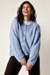 Strickjacke, Rundhals, Ballon-Langarm