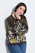 Pullover, Leomuster, Blüten, Rundhals, Langarm