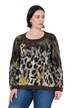 Pullover, Leomuster, Blüten, Rundhals, Langarm