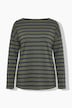 Shirt, Ringel, Oversized, U-Boot-Ausschnitt, Langarm