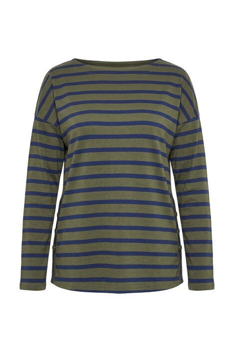 Shirt, Ringel, Oversized, U-Boot-Ausschnitt, Langarm