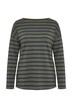 Shirt, Ringel, Oversized, U-Boot-Ausschnitt, Langarm