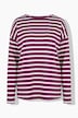 Shirt, Ringel, Oversized, U-Boot-Ausschnitt, Langarm
