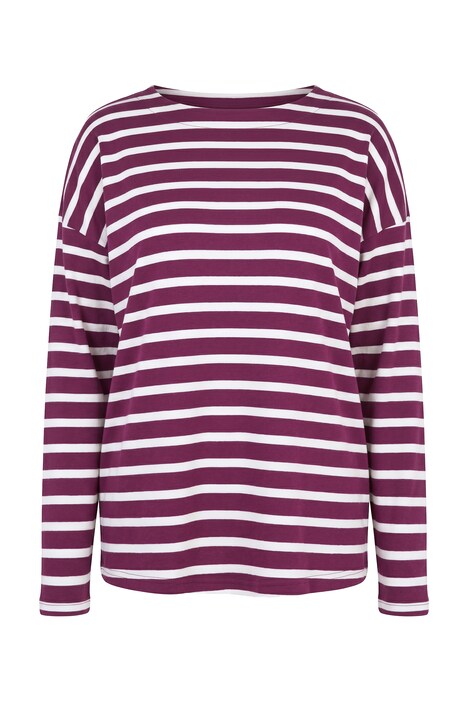 Shirt, Ringel, Oversized, U-Boot-Ausschnitt, Langarm