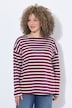 Shirt, Ringel, Oversized, U-Boot-Ausschnitt, Langarm