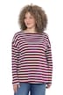 Shirt, Ringel, Oversized, U-Boot-Ausschnitt, Langarm