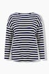 Shirt, Ringel, Oversized, U-Boot-Ausschnitt, Langarm