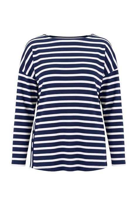 Shirt, Ringel, Oversized, U-Boot-Ausschnitt, Langarm