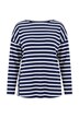 Shirt, Ringel, Oversized, U-Boot-Ausschnitt, Langarm