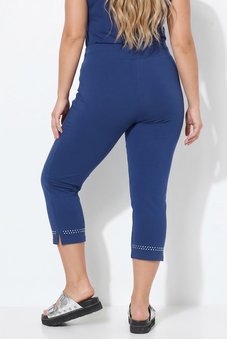 Capri-Leggings, schmale Passform, Ziernieten am Saum