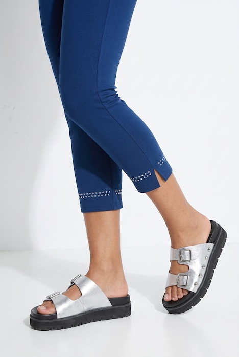 Capri-Leggings, schmale Passform, Ziernieten am Saum