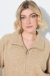 Strickjacke, Troyerkragen, Reißverschluss, Halbarm