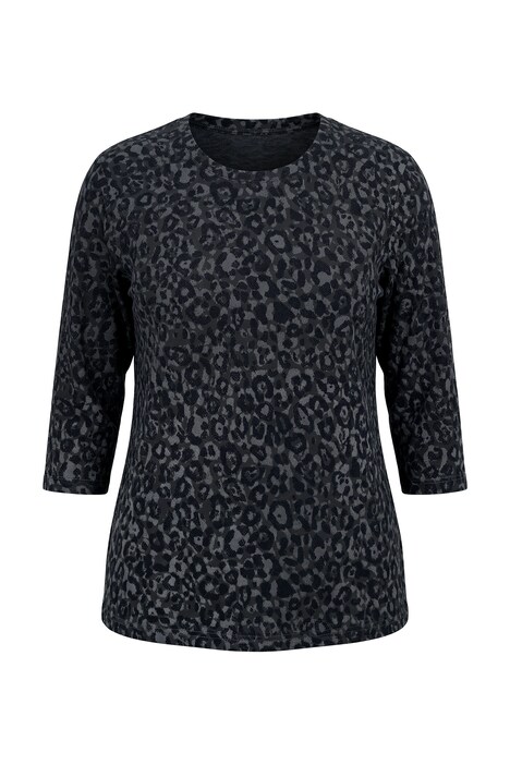 Shirt, Leomuster, Rundhalsausschnitt, 3/4-Arm