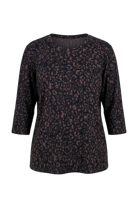 Shirt, Leomuster, Rundhalsausschnitt, 3/4-Arm