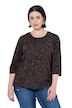 Shirt, Leomuster, Rundhalsausschnitt, 3/4-Arm