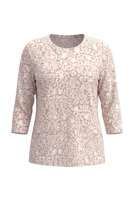 Shirt, Leomuster, Rundhalsausschnitt, 3/4-Arm