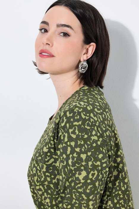 Shirt, Leomuster, Rundhalsausschnitt, 3/4-Arm
