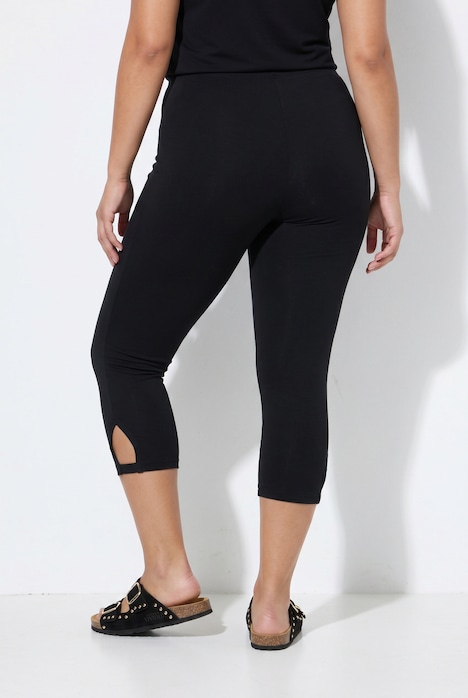 Capri-Leggings, schmale Passform, Elastikbund, Saumschlitz