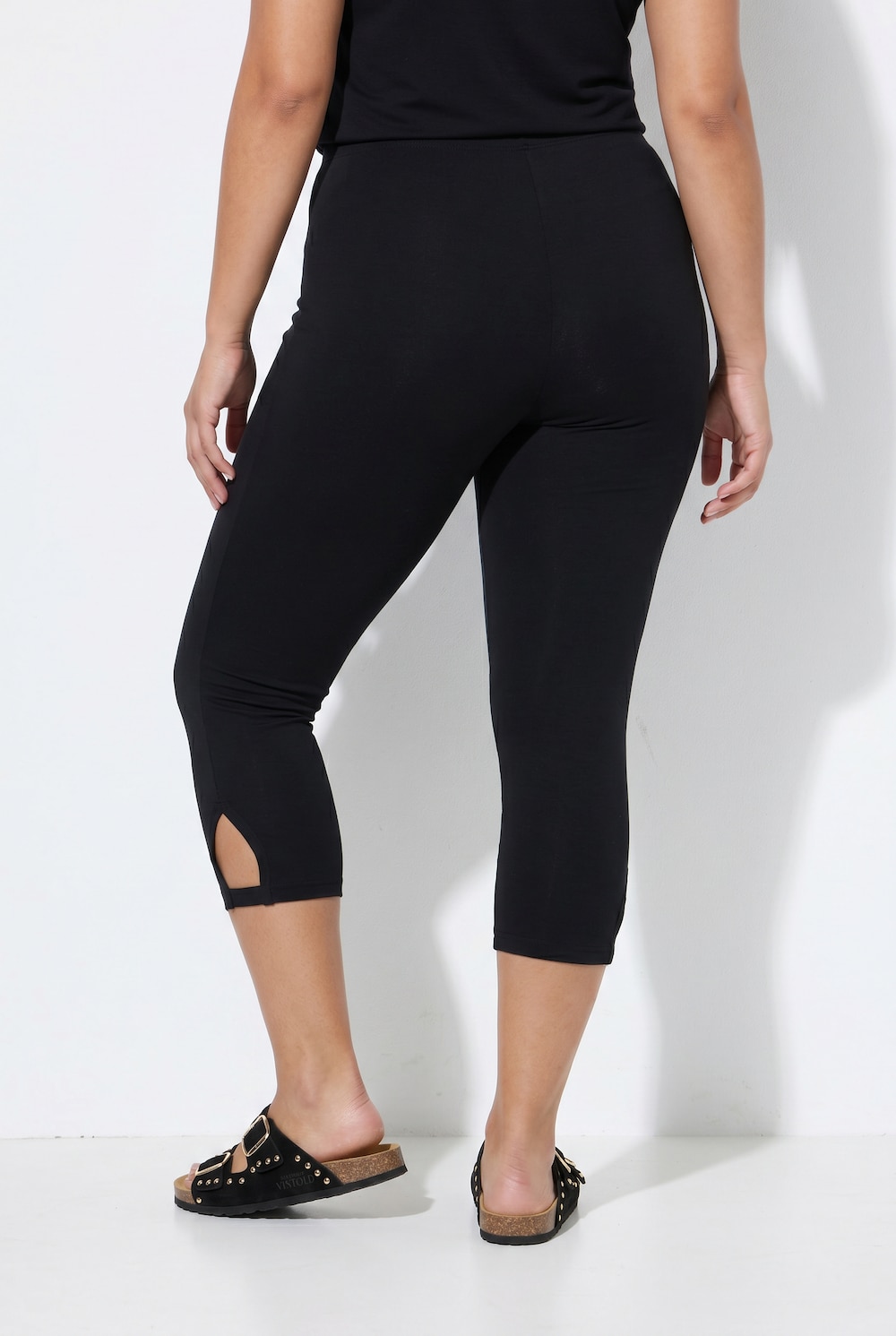 Stora storlekar Caprileggings medsmal passform, Dam, svart, storlek: 54, Bomull, Angel of Style