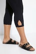 Capri-Leggings, schmale Passform, Elastikbund, Saumschlitz