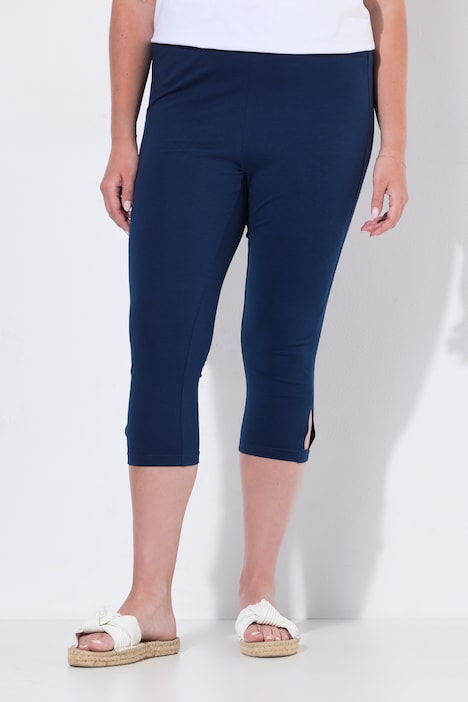Capri-Leggings, schmale Passform, Elastikbund, Saumschlitz