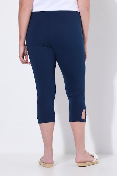 Capri-Leggings, schmale Passform, Elastikbund, Saumschlitz