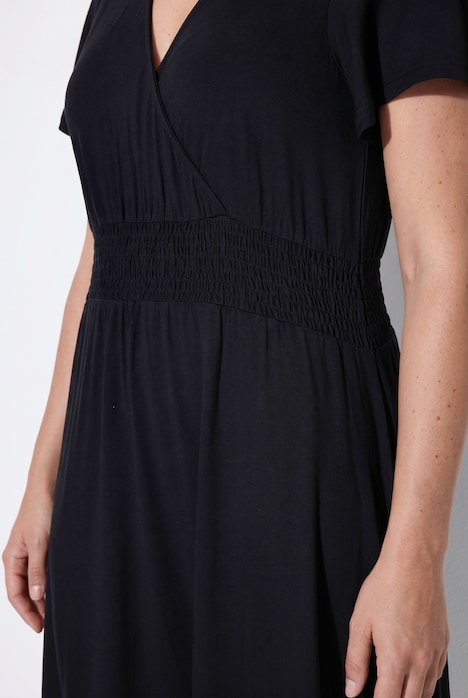 Midi-Jerseykleid, A-Linie, Zipfelsaum, Flügelärmel