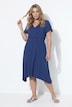 Midi-Jerseykleid, A-Linie, Zipfelsaum, Flügelärmel