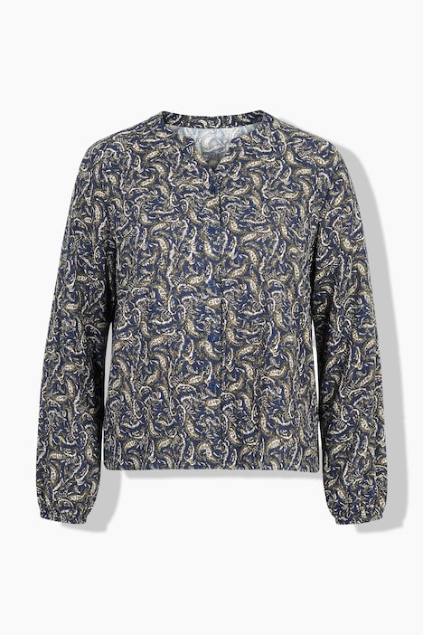 Bluse, Paisleymuster, Tunika-Ausschnitt, Langarm