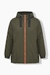Kapuzenjacke, Zipper, Langarm, gerundeter Saum