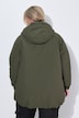 Kapuzenjacke, Zipper, Langarm, gerundeter Saum