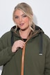 Kapuzenjacke, Zipper, Langarm, gerundeter Saum
