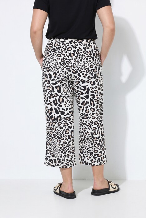 Culotte, gerades Bein, Leomuster, Elastikbund