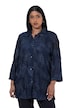 Mesh-Jacke, Stickerei, A-Linie, Hemdkragen, 3/4-Arm