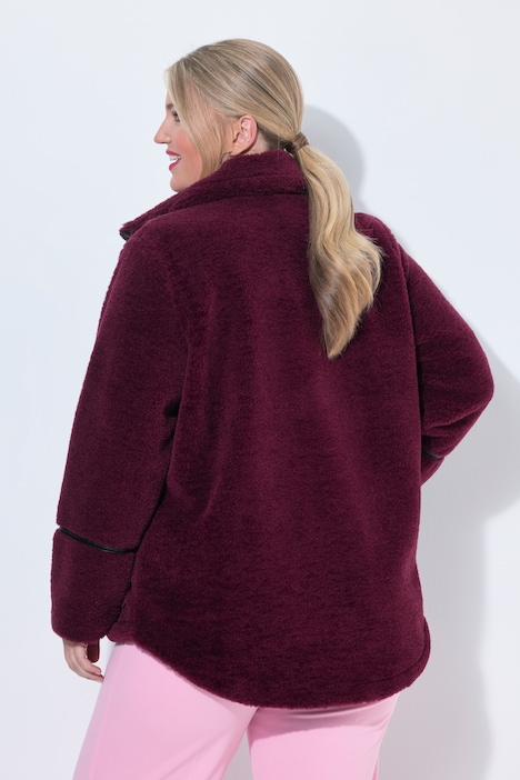 FakeFur-Jacke, Komfort Fit, Webpelz, Stehkragen