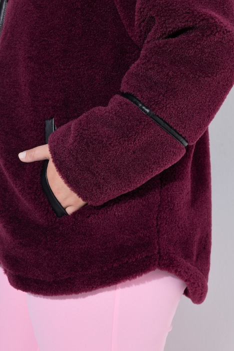 FakeFur-Jacke, Komfort Fit, Webpelz, Stehkragen