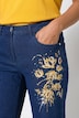 Jeans-Culotte, weites Bein, Blumen-Motiv, 5-Pocket