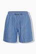 Bermuda di denim leggero con taglio della gamba ampio e cintura elastica