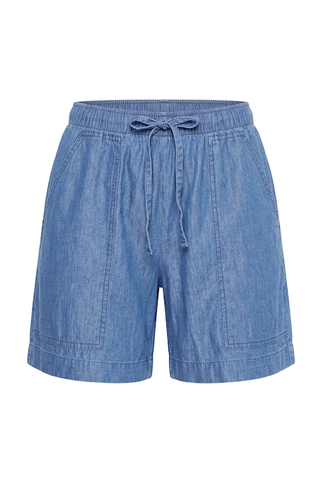 Denim Bermuda shorts, wide leg, lightweight denim, elasticated waistband